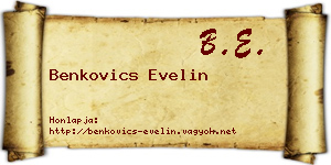 Benkovics Evelin névjegykártya